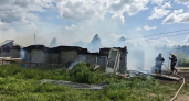 В Муромском округе загорелось здание фермы